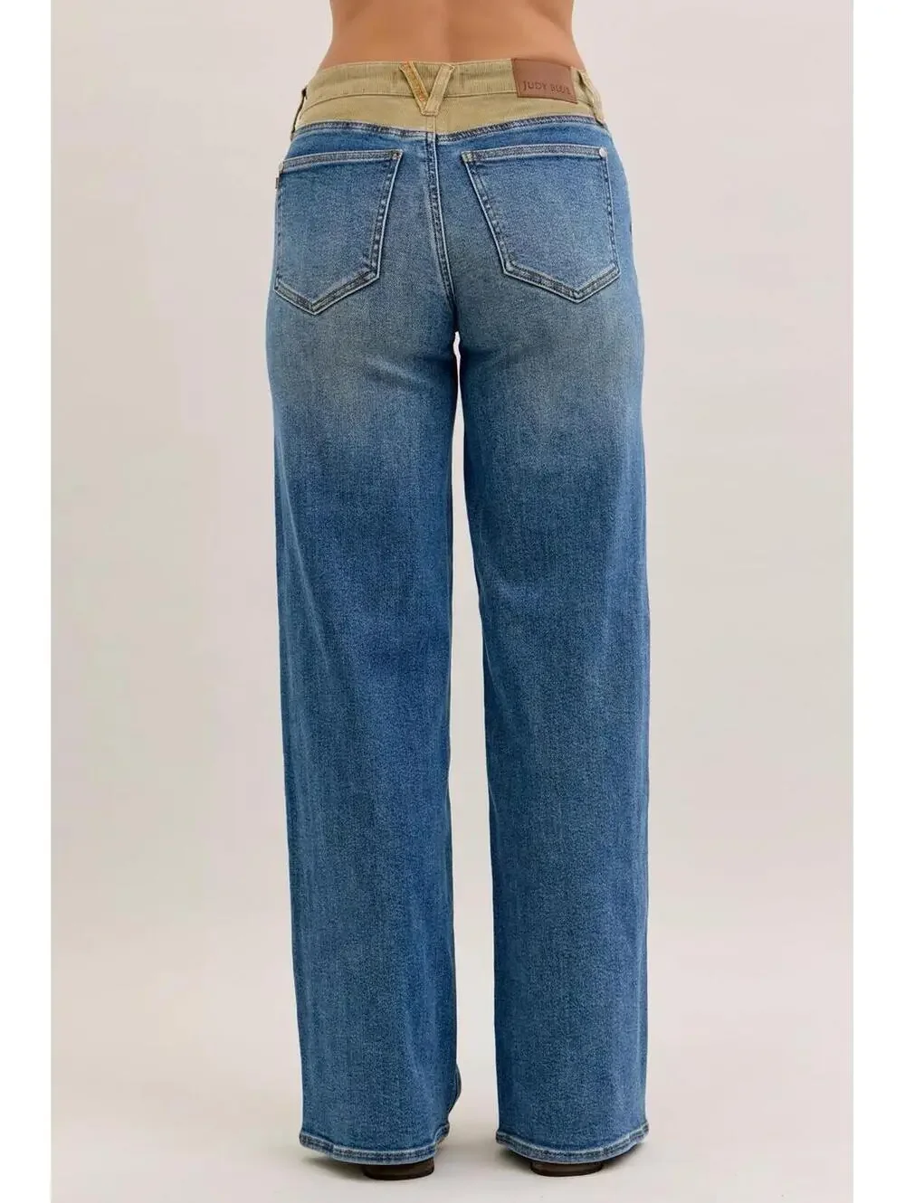 Judy Blue MR Column Straight Jeans with Corduroy Waist